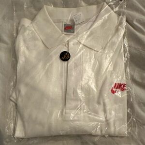 Nike Men's Classic White Polo with Red Logo
